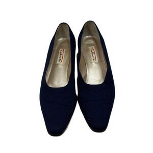 EUC Talbots Dark Blue Navy Dress Court Low Heels Women 8
